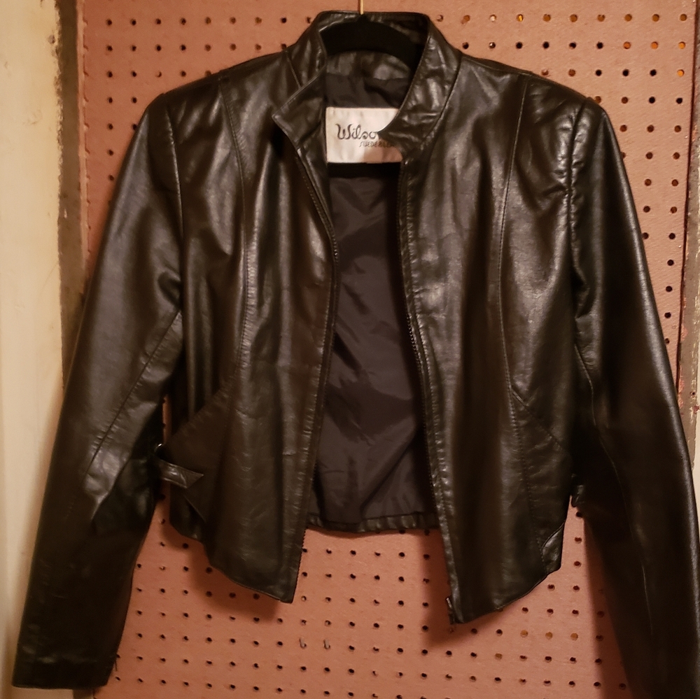 Vintage Wilson's cropped moto jacket